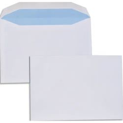 Boîte de 500 enveloppes Blanches gommées 80g pour mise sous pli automatique format C5 162x229