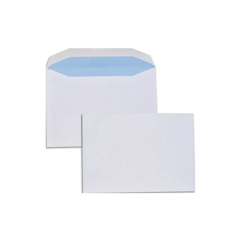Boîte de 500 enveloppes Blanches gommées 80g pour mise sous pli automatique format C5 162x229