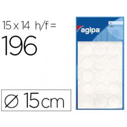 Pastille adhésive apli agipa diamètre 15mm permanente coloris blanc pochette 196 unités.