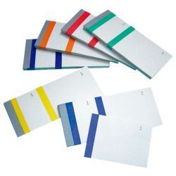 Bloc vendeur liderpapel 2 coupons détachables 100 feuilles 60x135mm papier blanc bande couleur.