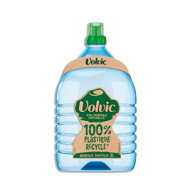VOLVIC Bouteille plastique fontaine d'eau 8 litres minérale plate