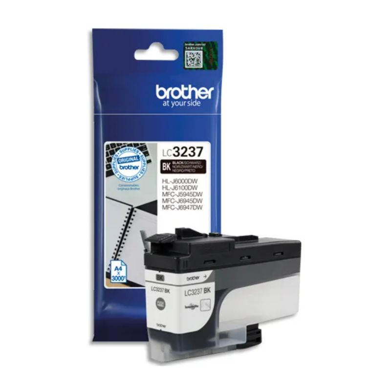 BROTHER Cartouche Jet d'encre Noir LC3237BK