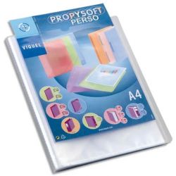 VIQUEL Protège-documents personnalisable 40 vues, 20 pochettes PROPYSOFT incolore