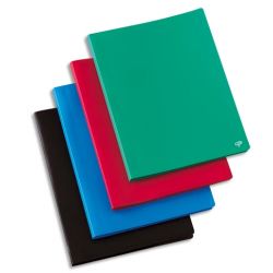 PERGAMY Protège-documents en polypropylène 100vues coloris assortis, couverture 3/10e, pochettes 6/100e