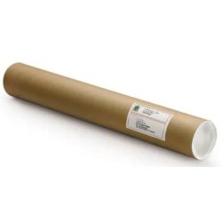 Tube d'expédition en carton Brun 72g avec embouts emboîtables en plastique Blanc, Format : D8 x L65 cm