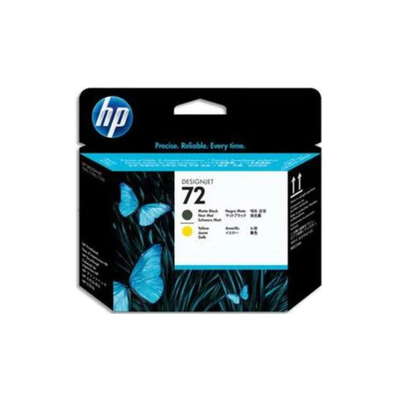 HP Tëte d'impression Noire mat et Jaune n°72 C9384A