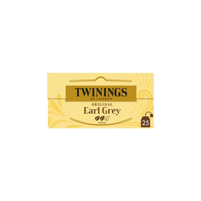 TWININGS Thé noir Earl Grey 25 sachets