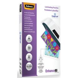 FELLOWES Pack de 100 pochettes Imagelast A4 80 microns 5306114