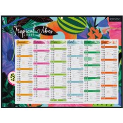 CBG Calendrier EXOTIQUE médium, 6 mois par face soit 12 mois, 32x42cm, 1 œillet