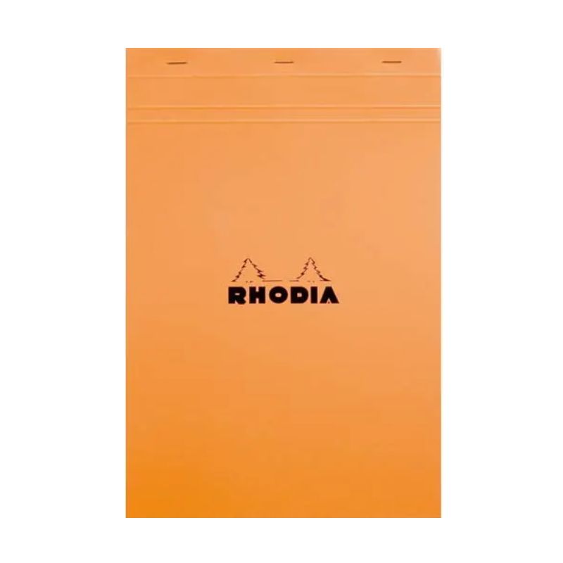 RHODIA Bloc de direction couverture Orange 80 feuilles détachables format A4+ réglure ligné+marge