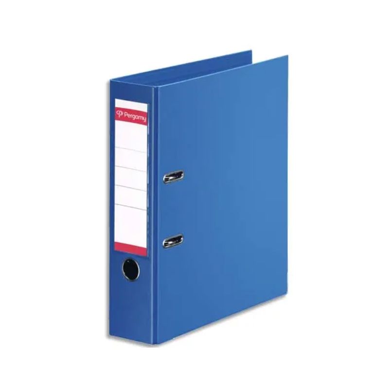 PERGAMY Classeur à levier en polypropylène intérieur/extérieur. Dos 8cm. Format A4. Coloris bleu roi