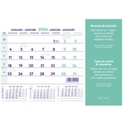  BREPOLS Calendrier mensuel tapis souris 1841, rabat PVC transparent, 14 feuilles, 23x18cm