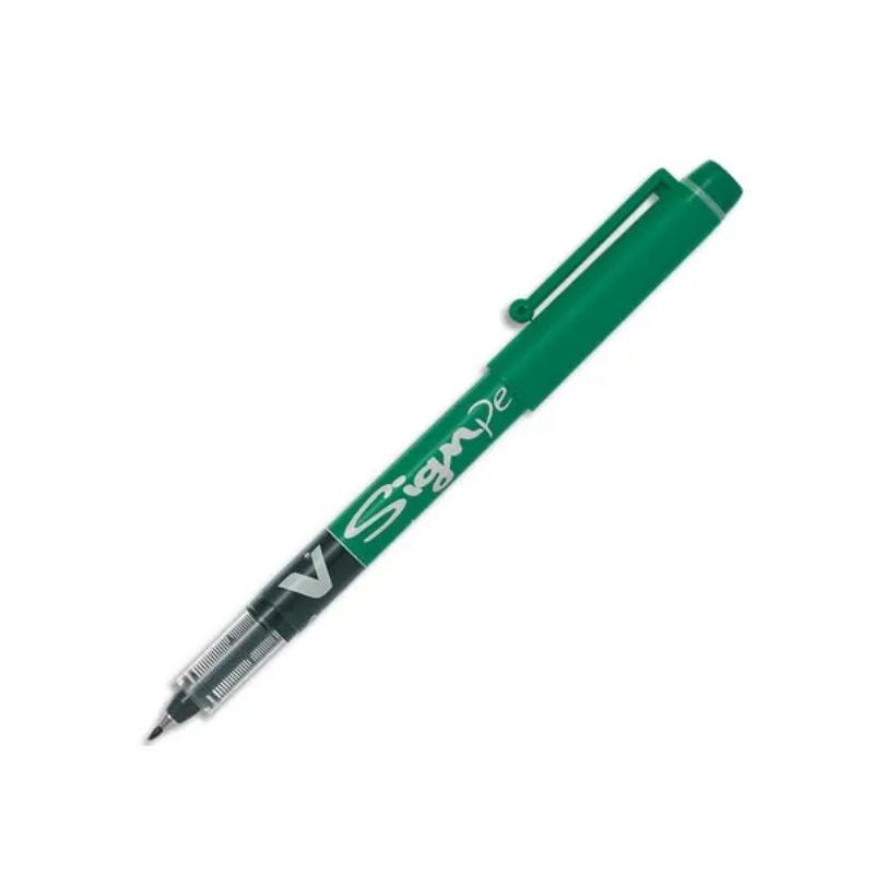 PILOT Stylo-feutre pointe en nylon largeur de trait 0,6 mm encre liquide Verte V-SIGN PEN