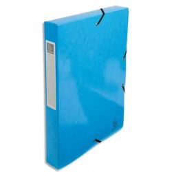 EXACOMPTA Boîte de classement IDERAMA en carte pelliculée 7/10e, 600g. Dos 4 cm. Coloris bleu