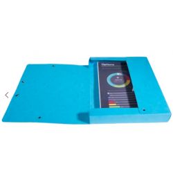 EXACOMPTA Boîte de classement IDERAMA en carte pelliculée 7/10e, 600g. Dos 4 cm. Coloris bleu