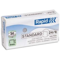  RAPID Agrafes N°24/6 galvanisées en Boîte de 1000