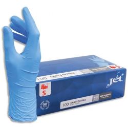 Boîte de 100 gants Nitrile non poudrés NITRILE Taille 7/S. Coloris bleu