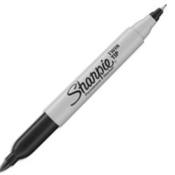 SHARPIE Marqueur permanent SHARPIE Twin Tip à pointe double 0,9/0,5mm. Coloris noir