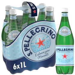 SAN PELLEGRINO : Pack de 6 bouteilles d'eau minérale naturelle gazeuse