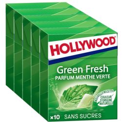 HOLLYWOOD Green Fresh Chewing-gum à la menthe verte sans sucres 