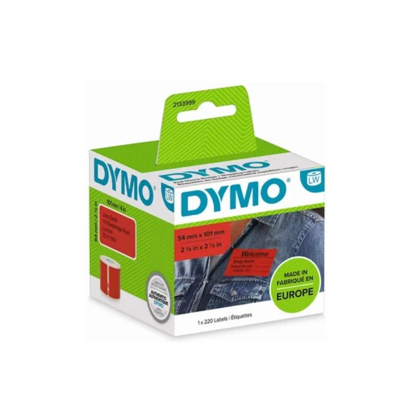 DYMO Rouleau de 220 étiquettes LabelWriter badges Noir/Rouge 101x54mm 2133399